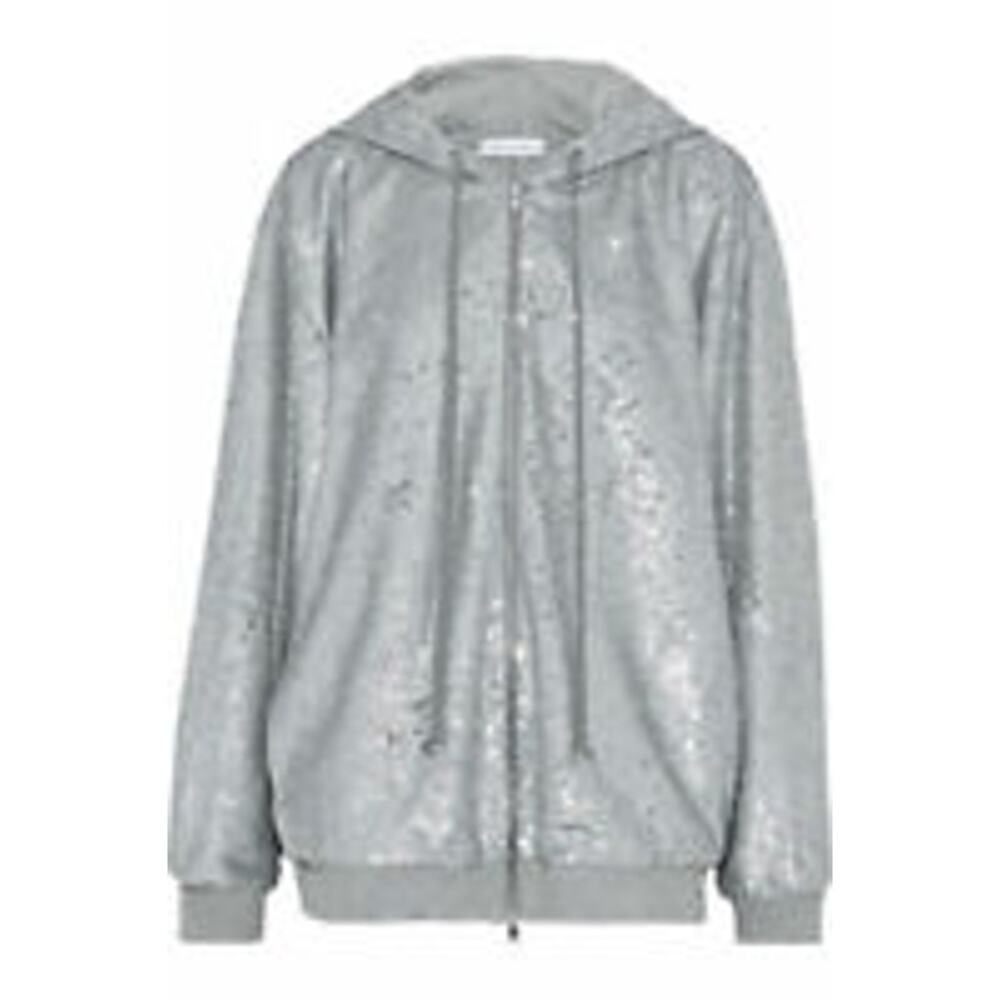 NWT Robert Rodriguez Sequin Silver Zip Up Hoodie Sweater Size Small